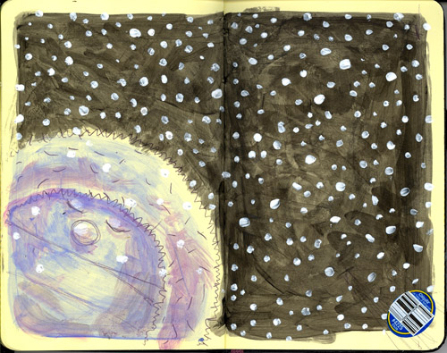 Wrapped Momster on Snowy Night